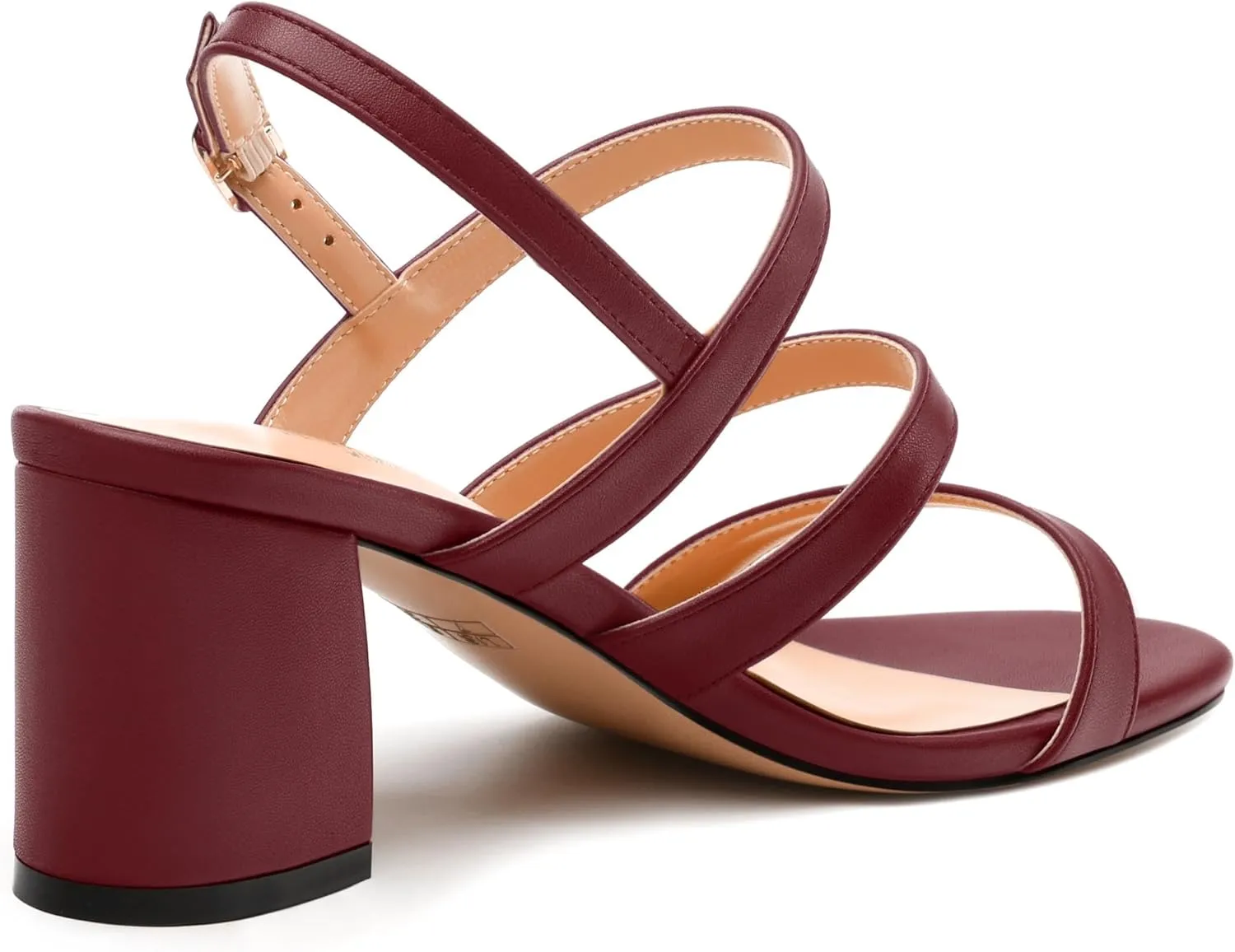 Womens Ankle Strap Sandals, Mid Block Heel Open Toe Strappy Sandals for Women, Low Chunky Heel Comfort Sandals 2"