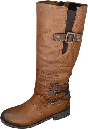 Women's Boots with Laces Heel Fashion Color Boots Waterproof Zipper Side High Boots women's boots Boots for Women without Heel