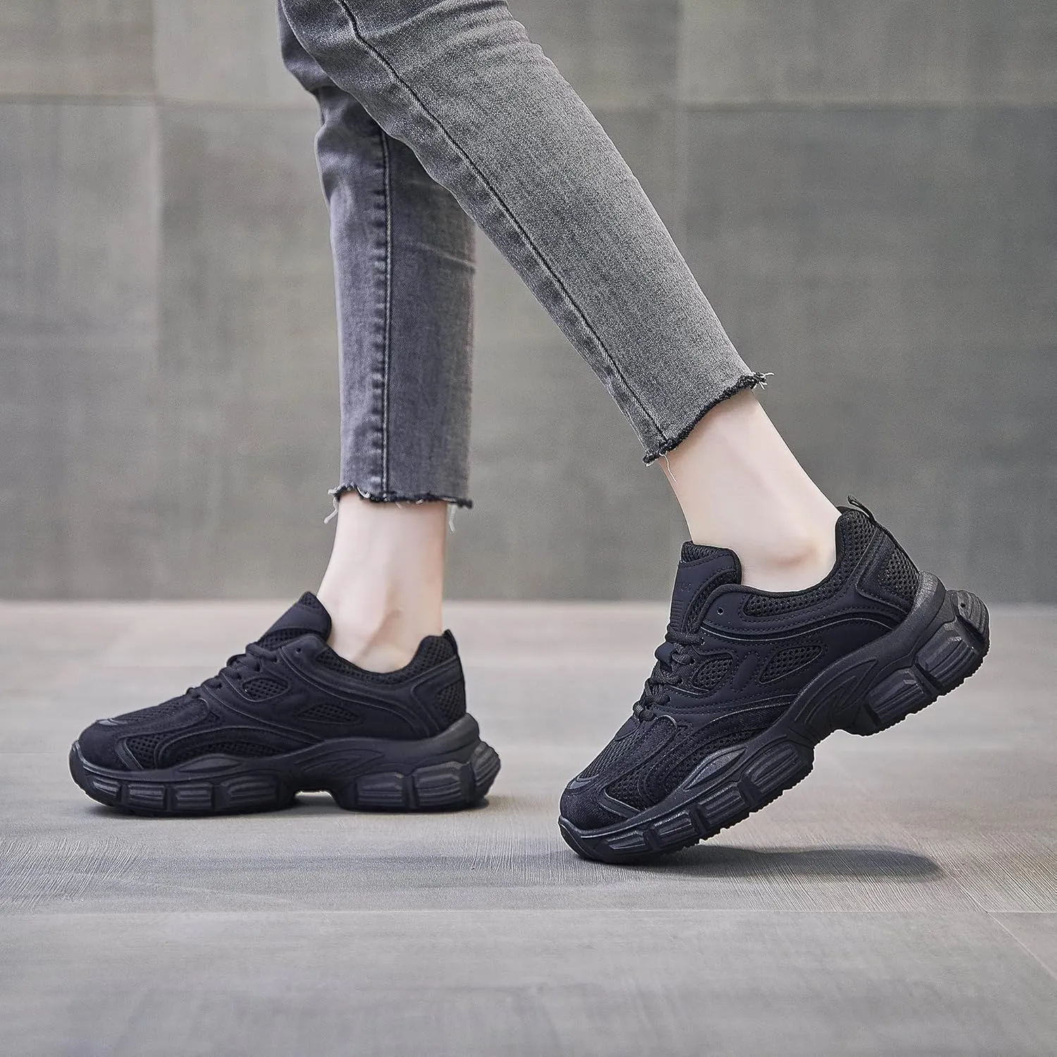 Women's Chunky Platform Sneakers Mesh Jogging Walking Shoes for Everyday,Workout,Travel