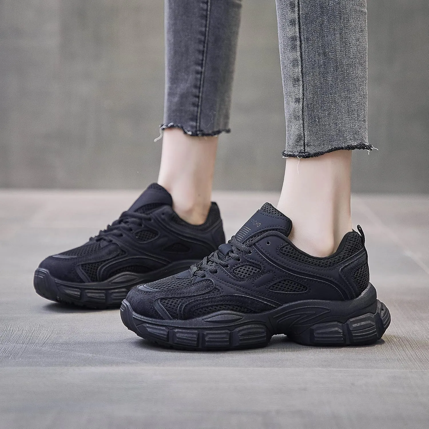 Women's Chunky Platform Sneakers Mesh Jogging Walking Shoes for Everyday,Workout,Travel
