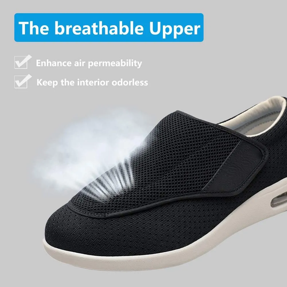 Women's Diabetic Shoes, Lightweight Wide Width Walking Sneakers with Adjustable Closures for Diabetic Edema Plantar Fasciitis Bunions Arthritis Swollen Feet