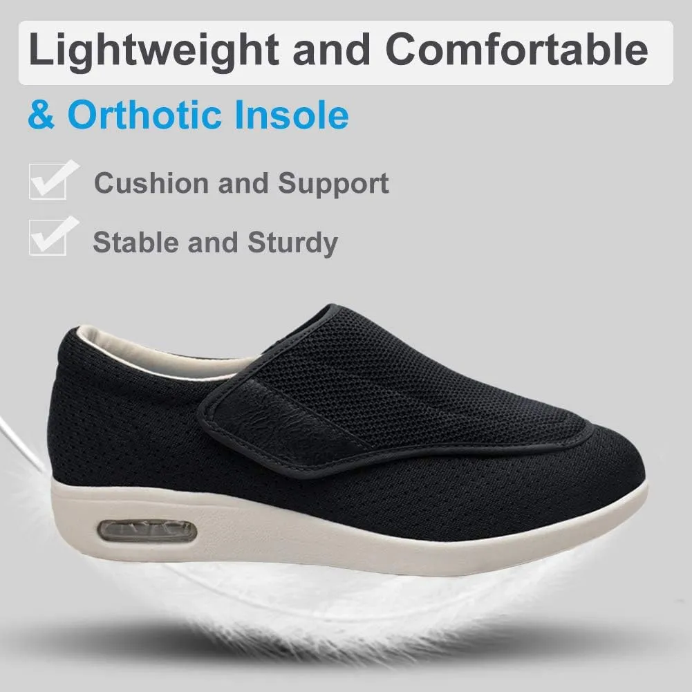 Women's Diabetic Shoes, Lightweight Wide Width Walking Sneakers with Adjustable Closures for Diabetic Edema Plantar Fasciitis Bunions Arthritis Swollen Feet