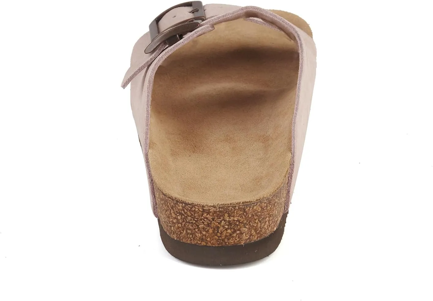 Women's Flat Sandals Cork Footbed 2 Straps Slide Sandal with Adjustable Buckle Slip on Slippers