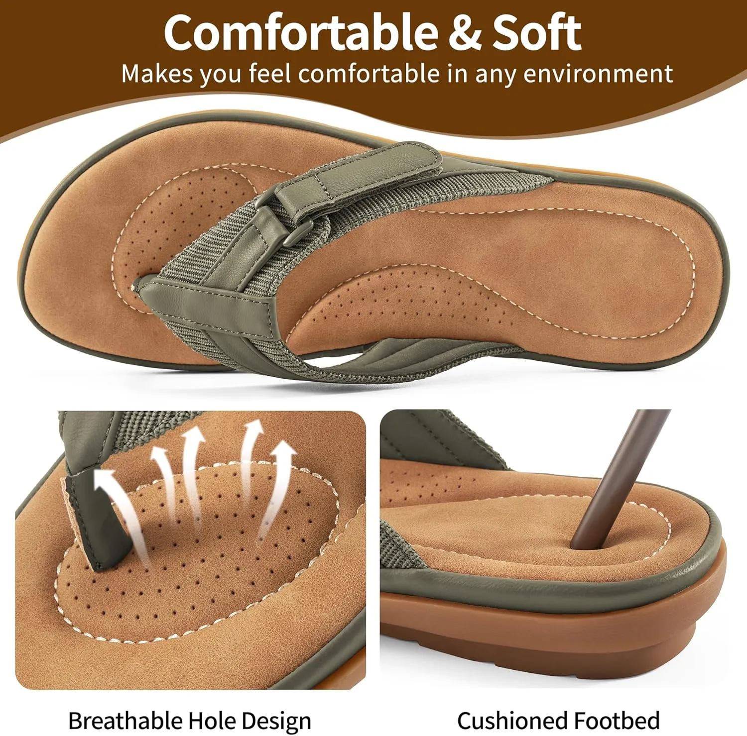 Womens Flip Flops Dressy : Comfortable Summer Thong Sandals - Ladies Casual Walking Shoes