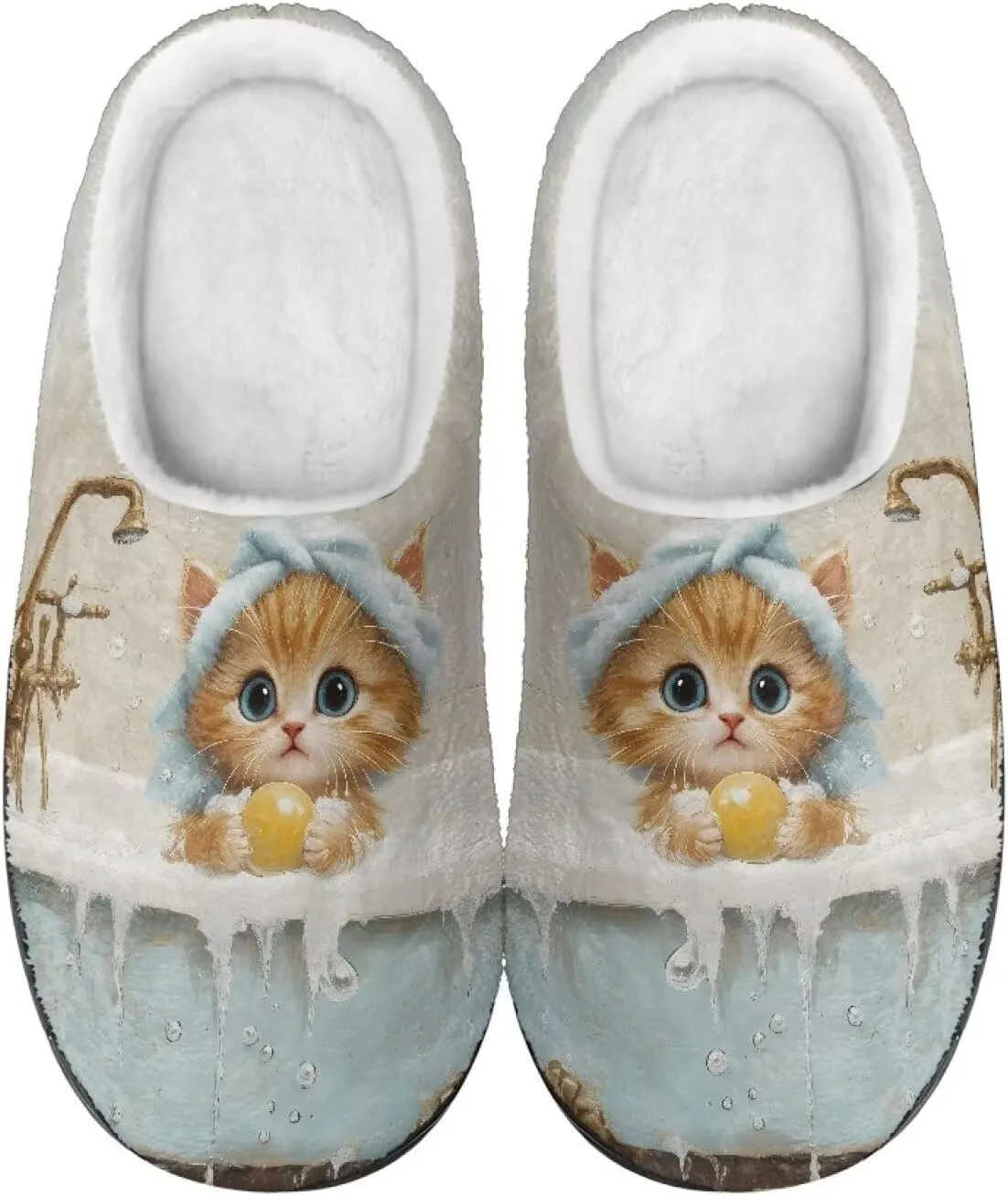 Women's Fuzzy Slip On Home Slipper Warm Winter Indoor Outdoor Slipper Cozy Comfort Non-Slip Bedroom Slipper with Flannel Lining US 3-13