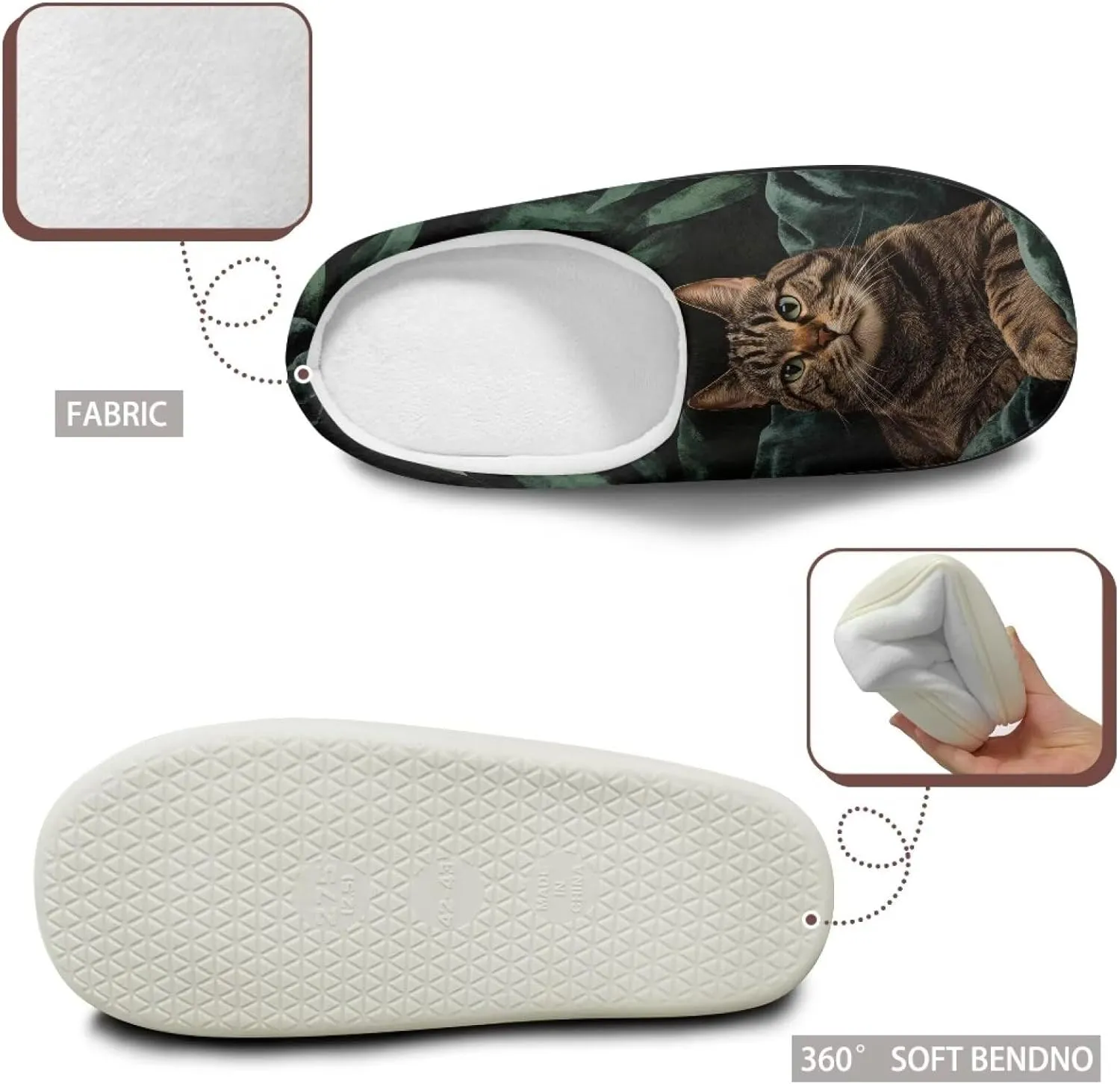 Women's Fuzzy Slip On Home Slipper Warm Winter Indoor Outdoor Slipper Cozy Comfort Non-Slip Bedroom Slipper with Flannel Lining US 3-13