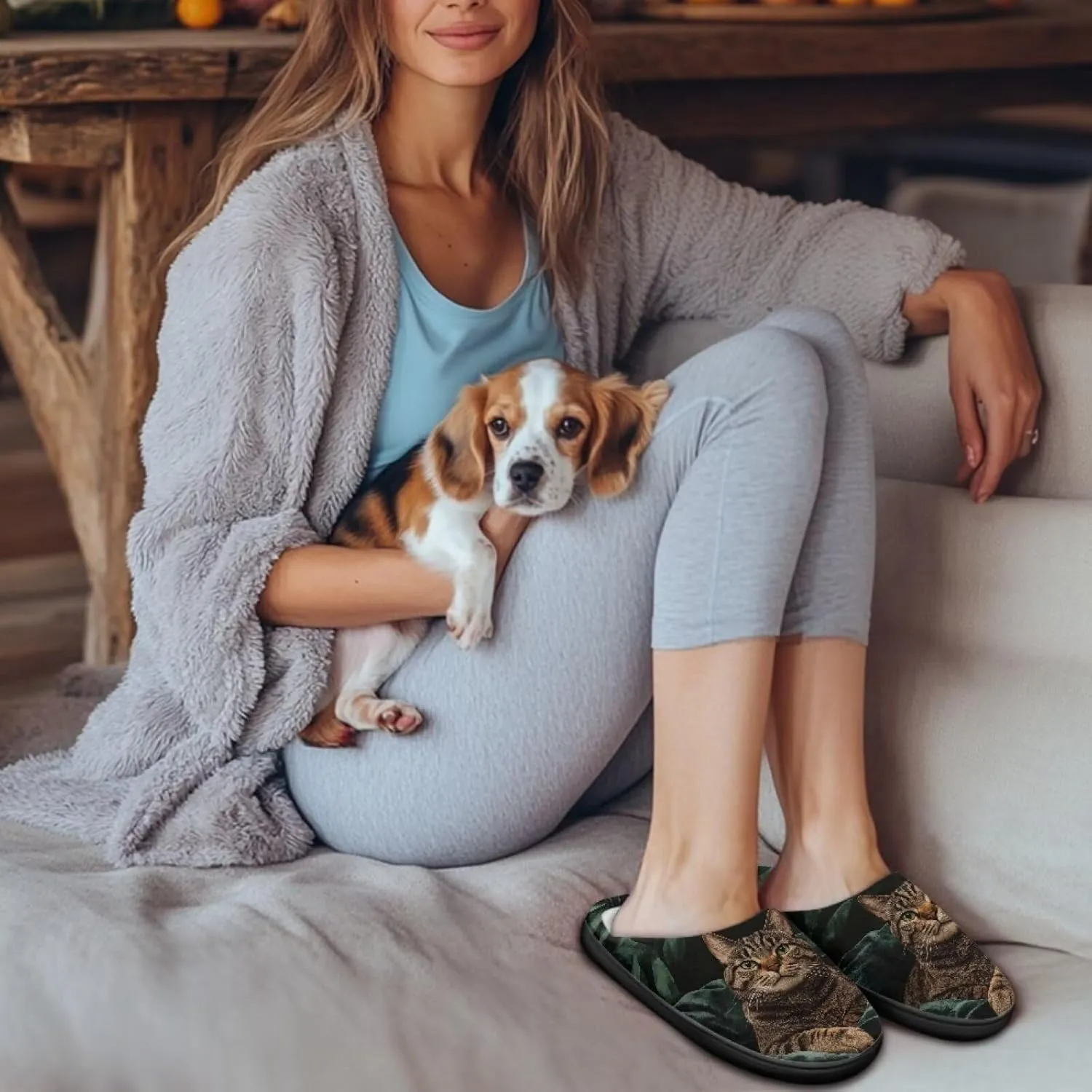 Women's Fuzzy Slip On Home Slipper Warm Winter Indoor Outdoor Slipper Cozy Comfort Non-Slip Bedroom Slipper with Flannel Lining US 3-13