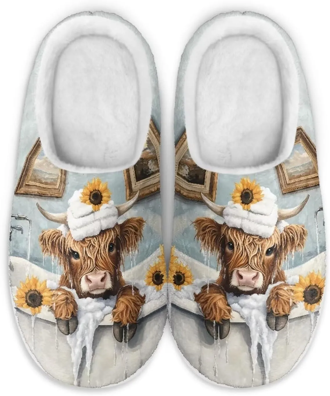 Women's Fuzzy Slip On House Slipper Soft Warm Bedroom Outdoor Shoes Non-Slip Cozy Furry Slipper with Furry Lining for Girls US 3-13 Cozy Furry Slipper with Furry Lining for Girls US 3-13
