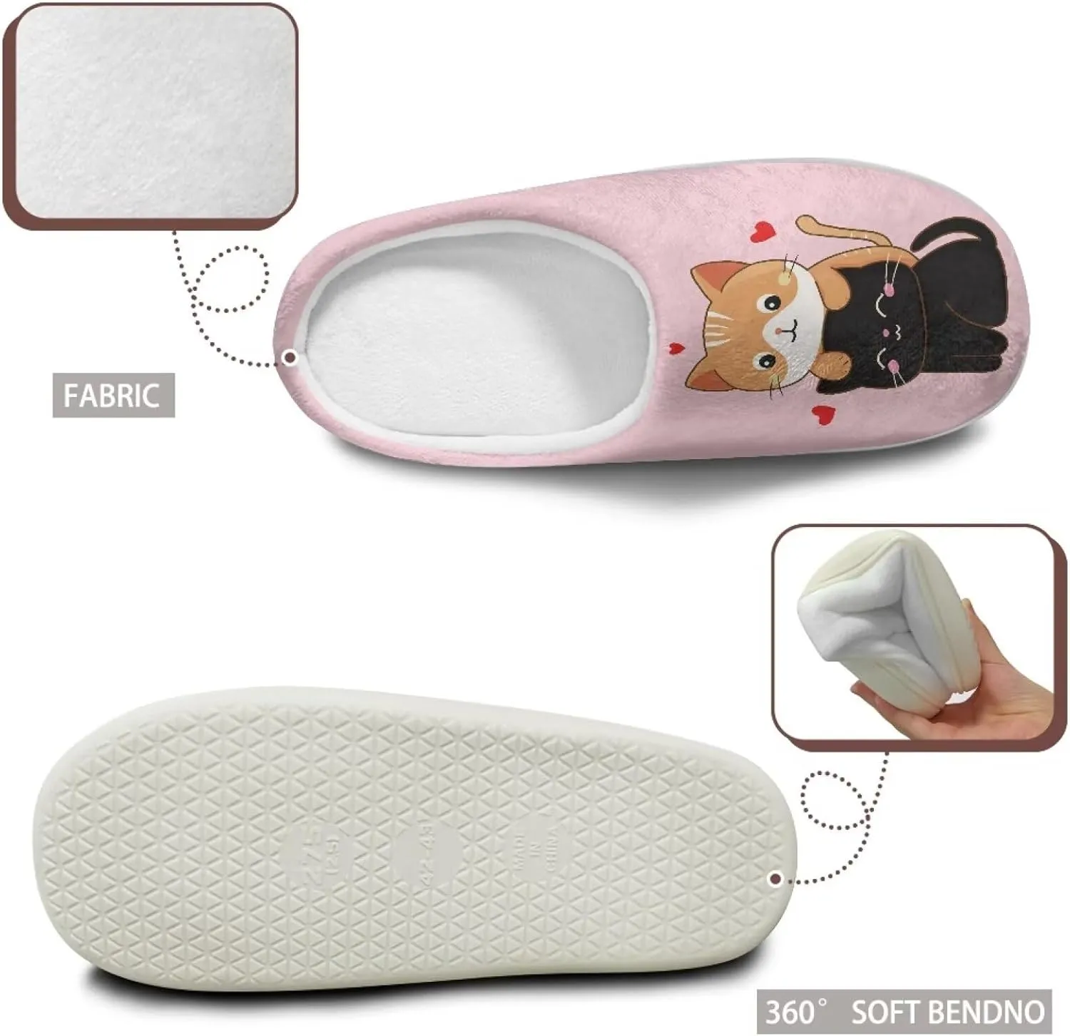 Women's Fuzzy Slip On House Slipper Soft Warm Bedroom Outdoor Shoes Non-Slip Cozy Furry Slipper with Furry Lining for Girls US 3-13 Cozy Furry Slipper with Furry Lining for Girls US 3-13