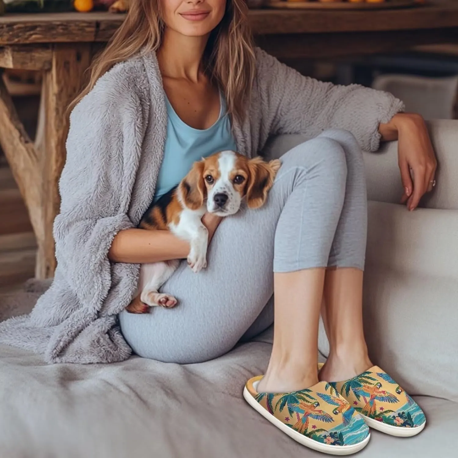 Women's Fuzzy Slip On House Slipper Soft Warm Bedroom Outdoor Shoes Non-Slip Cozy Furry Slipper with Furry Lining for Girls US 3-13 Cozy Furry Slipper with Furry Lining for Girls US 3-13