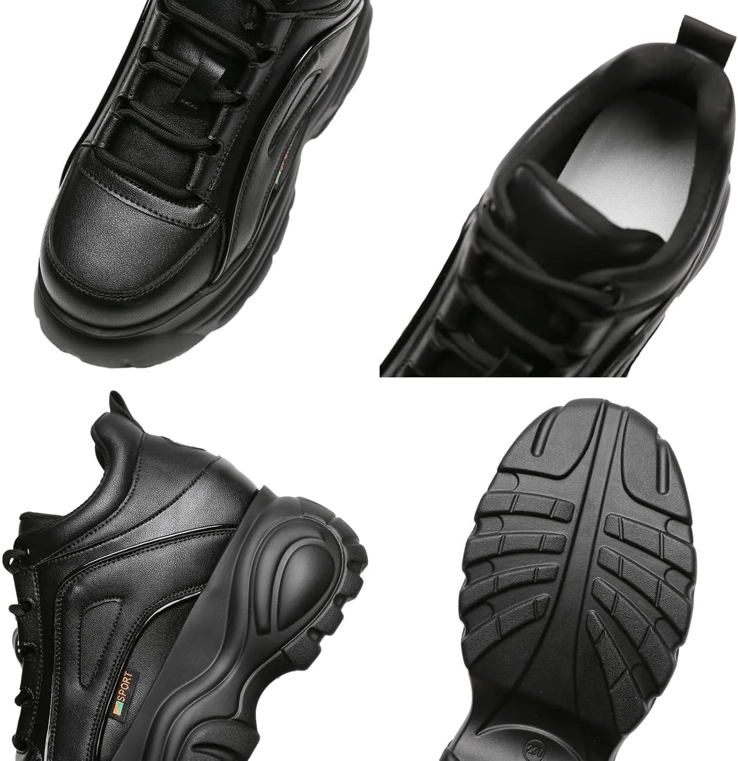 Women's High Platform Chunky Sneakers Lace-up Casual Dad Shoes