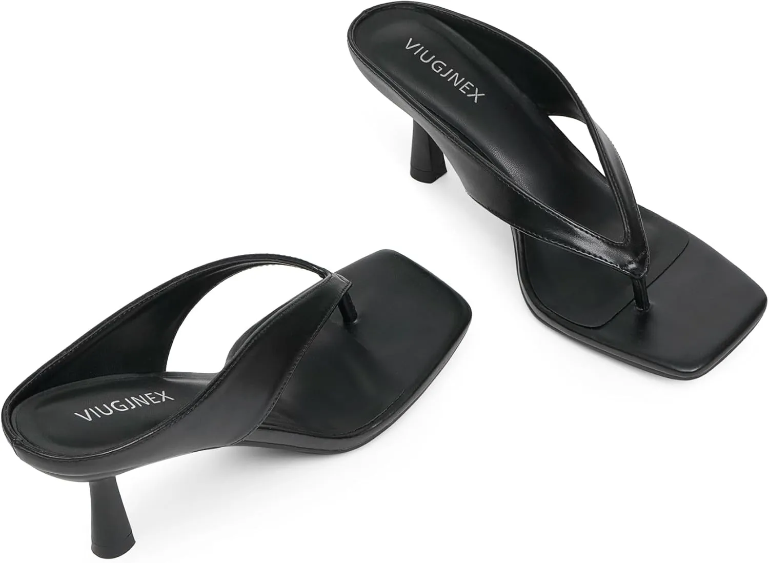 Women’s Kitten Heels Flip Flops Slip On Open Toe Low Heels Thong Square Slide Summer Fashion Party Heeled Dressy Sandals for Women