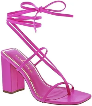 Women's Lace Up Open Toe Chunky High Heel Fashion Sandals