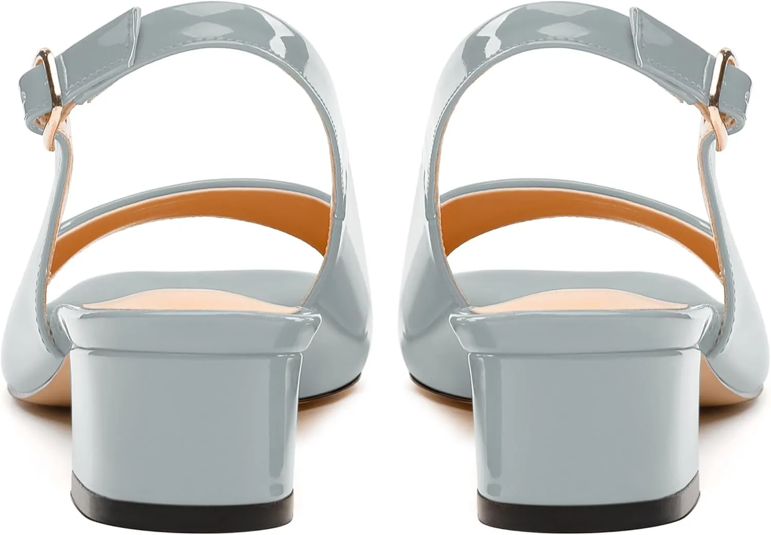 Womens Low Heel Slingbacks, Square Peep Toe Block Heel Sandals for Women, Comfort Heeled Casual Shoes