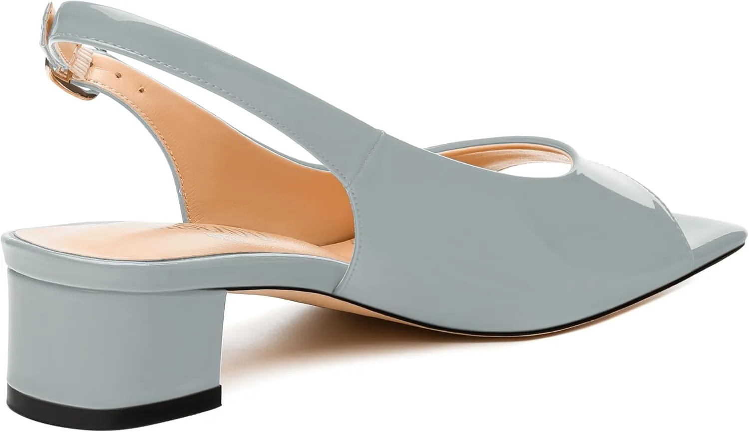 Womens Low Heel Slingbacks, Square Peep Toe Block Heel Sandals for Women, Comfort Heeled Casual Shoes