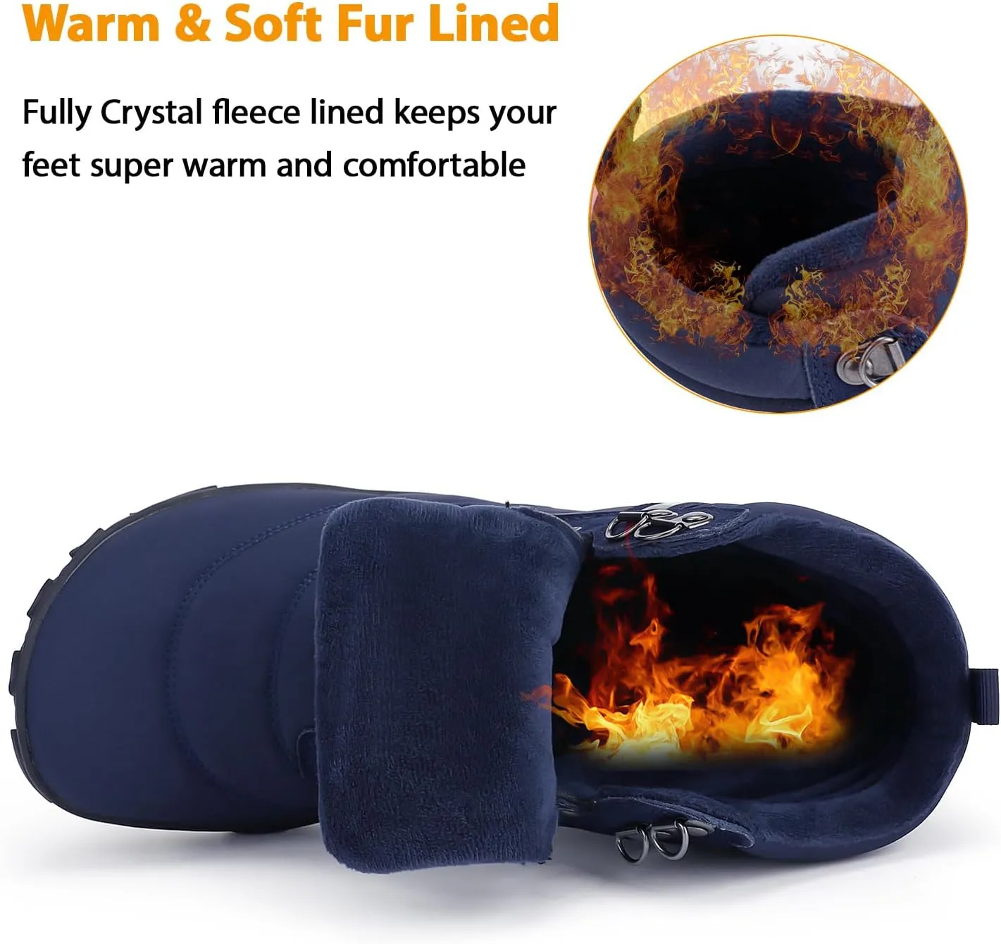 Womens Mens Winter Barefoot Boots Warm Minimalist Wide Toe Box Snow Boots Zero Drop Sole Outdoor Water Resistant Ankle Booties
