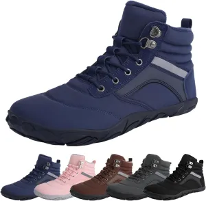Womens Mens Winter Barefoot Boots Warm Minimalist Wide Toe Box Snow Boots Zero Drop Sole Outdoor Water Resistant Ankle Booties