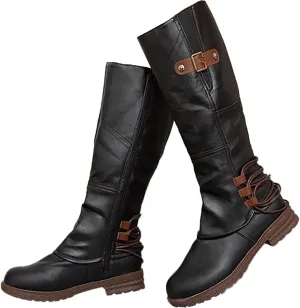 Women's Mid Calf Dress Boots For Women Renaissance Medieval Cosplay Boots Halloween Vintage Stage Pirate Viking Shoes