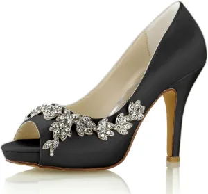 Women's On Wedding Dress Shoes Platform Pumps Open Toe Bridal Shoes Party Dress Sandles