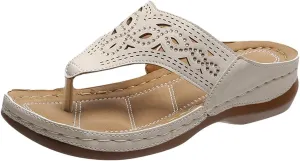Womens Orthopedic Sandals with Arch Support Wide Width Clip Toe Flip Flops Dressy Wedge Platform Summer Beach Shoes