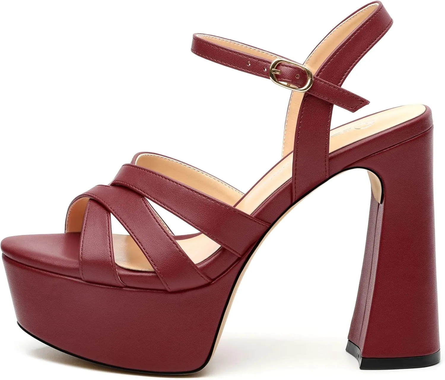 Women's Platform High Heels Sandals Round Open Toe Strappy Pumps Lace Up Dress Party Summer Shoes4.7''