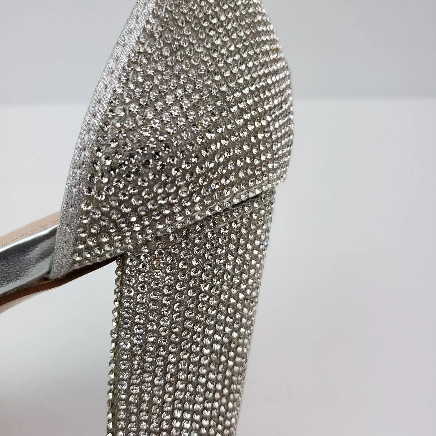 Women's Rhinestone Open Toe Chunky High Heel Low Platform Sandals