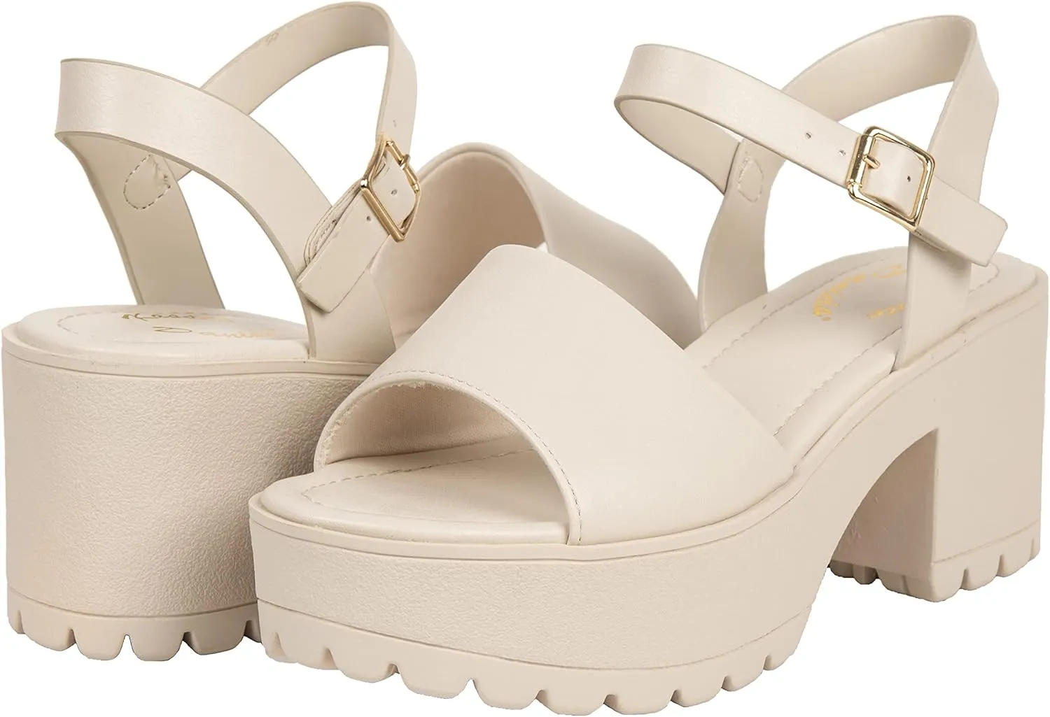 Womens Sandals Open Toe Lug sole Block Heeled Platform CHECA