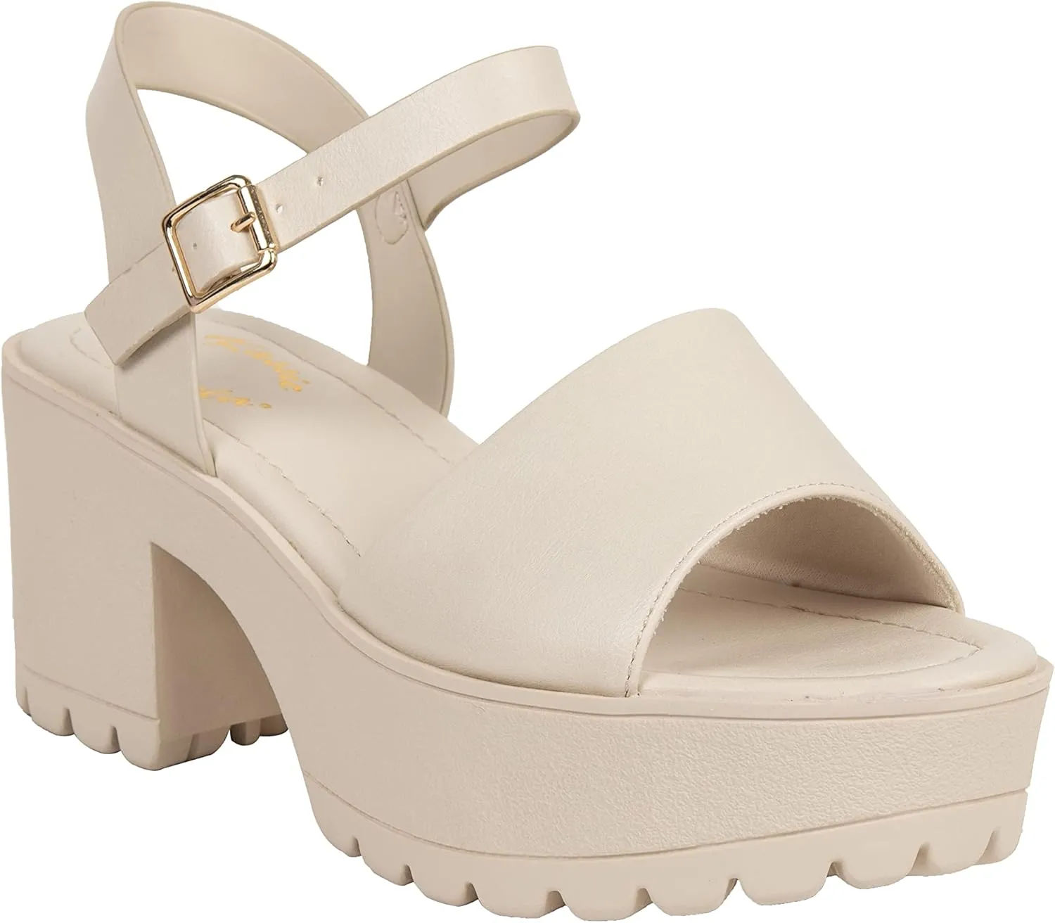 Womens Sandals Open Toe Lug sole Block Heeled Platform CHECA