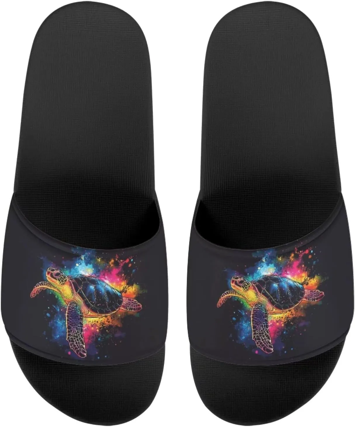Womens Slide Sandals Single Band Sandals Slippers Open Toe Flat Sandals House Shower Shoes