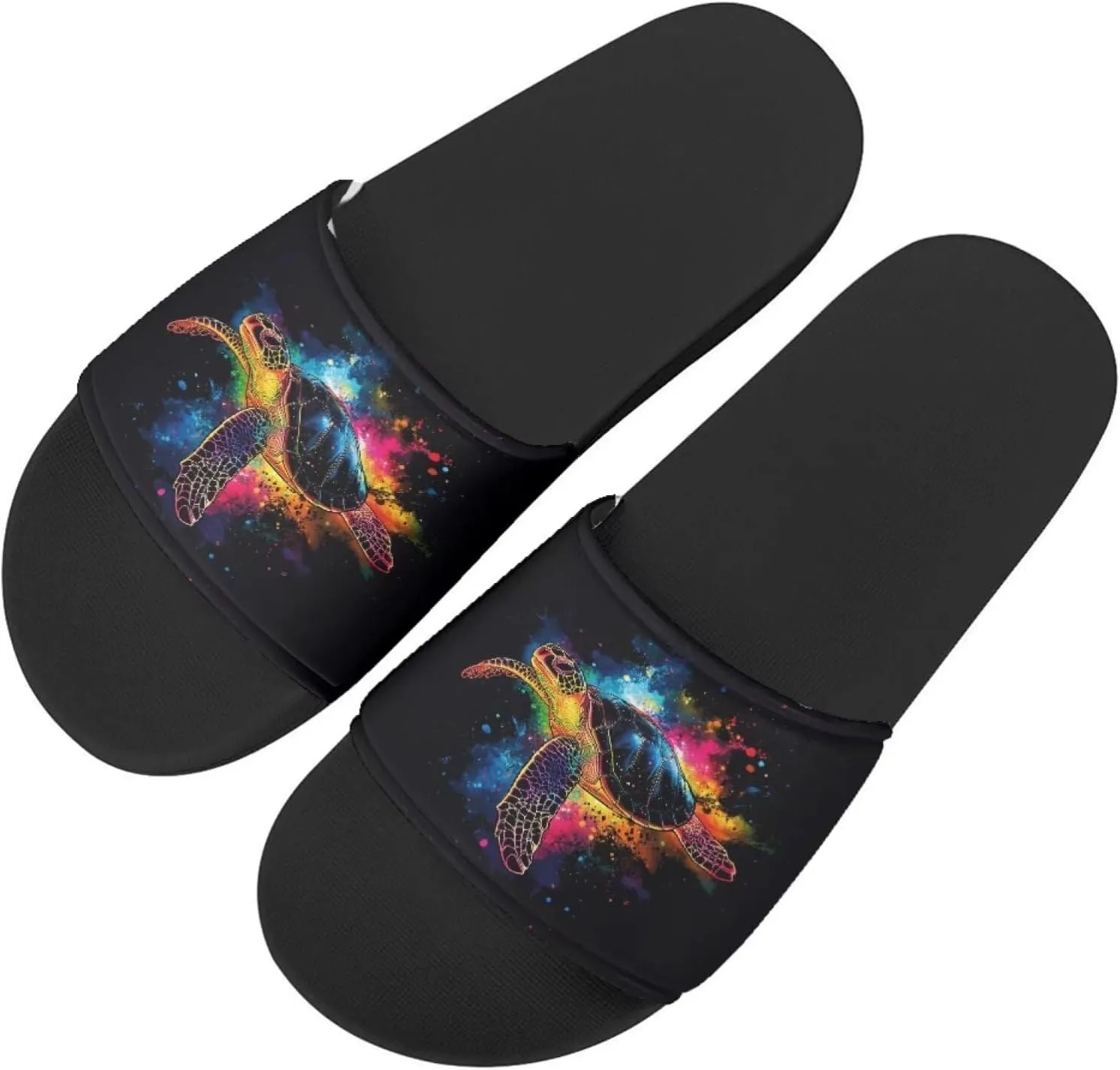 Womens Slide Sandals Single Band Sandals Slippers Open Toe Flat Sandals House Shower Shoes