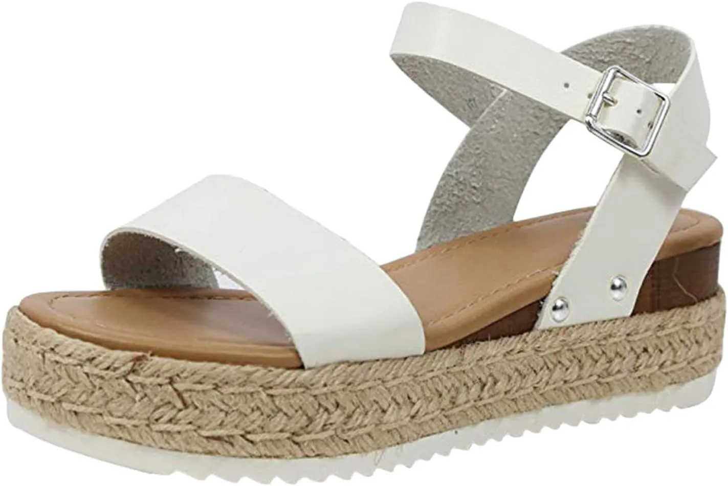 Womens Strappy Low Heels Wedge Sandals Orthopedic Ankle Strap Adjustable Shoes Classic Wedges Comfortable Walking Slide on Casual Breathable Arch Support Sandals
