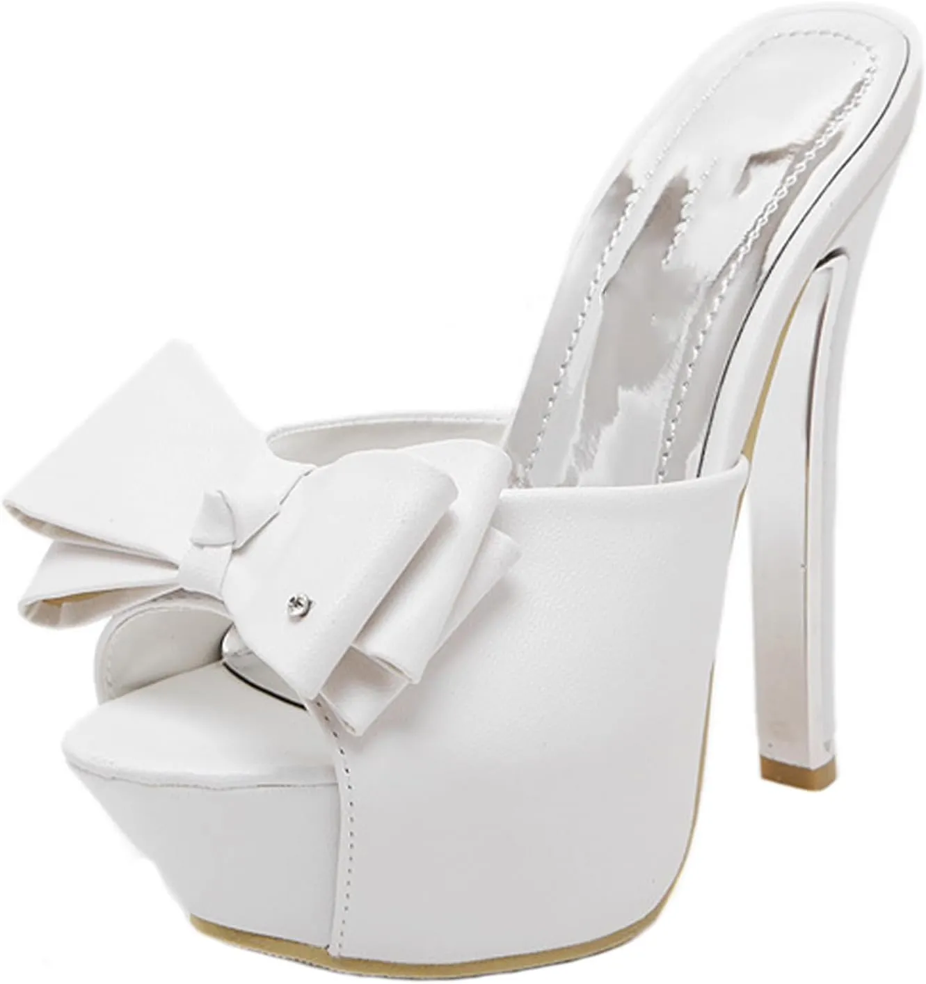 Women's Suede Open Toe Platform Stiletto High Heel Sandals Fashion Bowknot Slip-On Stiletto High Heel Sandals