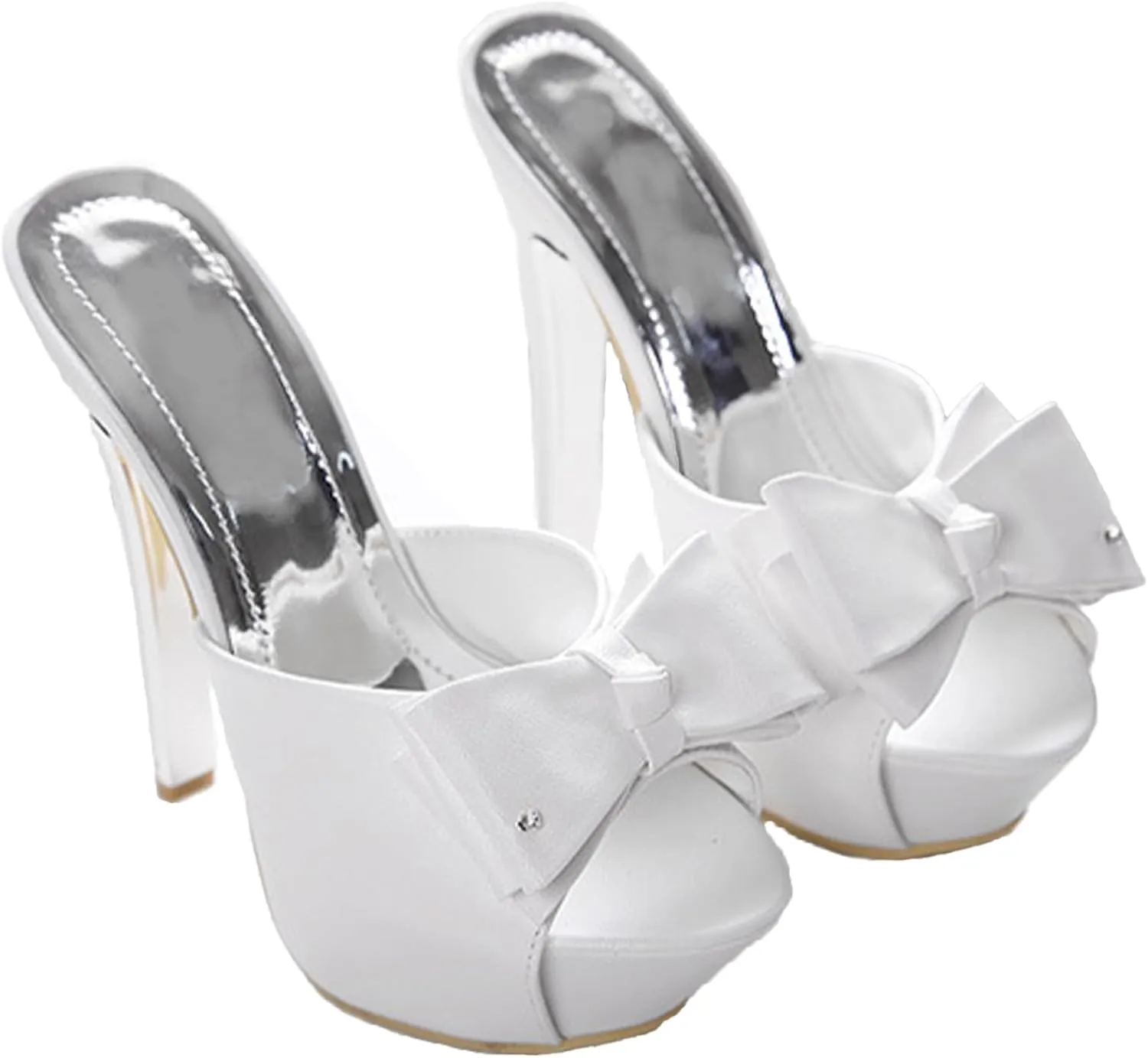 Women's Suede Open Toe Platform Stiletto High Heel Sandals Fashion Bowknot Slip-On Stiletto High Heel Sandals