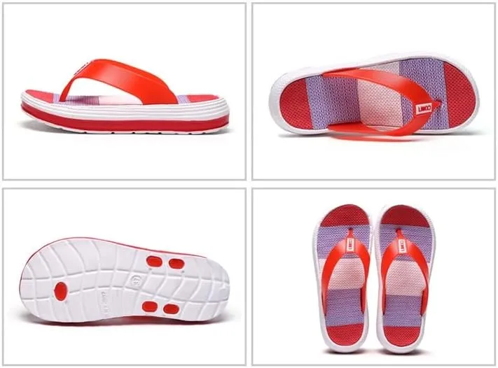 Women's Summer Flip Flops, Soft And Comfortable Thong Sandals, Striped Two-Tone Slippers, Ideal For Beach And Casual Wear