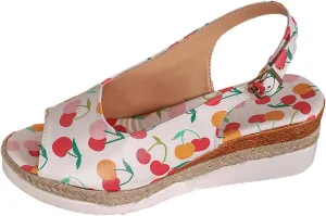 Womens Summer Sandals Ankle Strap Slingback Wedge Sandals Peep Toe Slip On Espadrille Platform Comfortable Dress Shoes