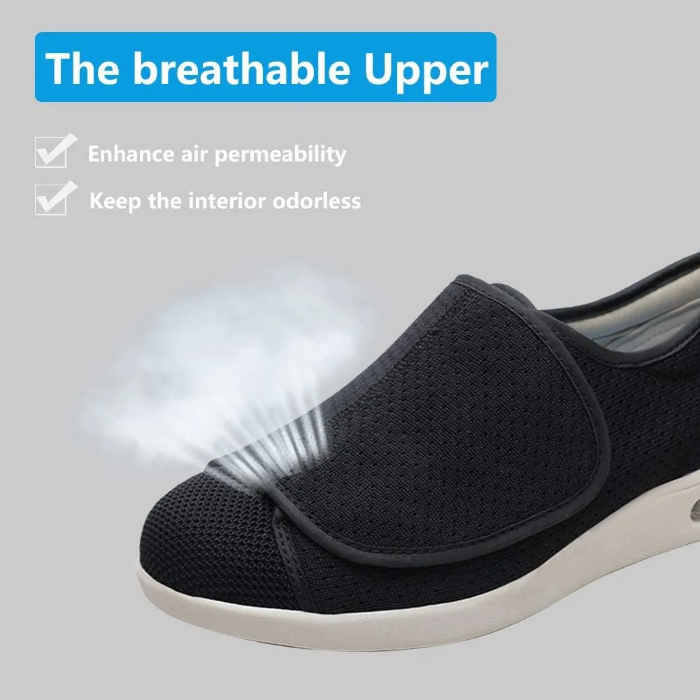 Women's Walking Shoes with Arch Support, Adjustable Closure Diabetic Shoes, Extra Wide Widths Orthopedic Walking Sneakers Diabetic Fasciitis Bunions for Foot Pain Relief