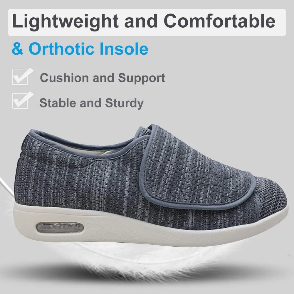 Women's Walking Shoes with Arch Support, Adjustable Closure Diabetic Shoes, Extra Wide Widths Orthopedic Walking Sneakers Diabetic Fasciitis Bunions for Foot Pain Relief