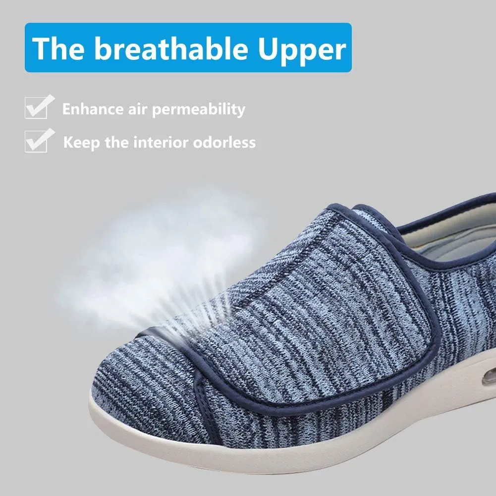Women's Walking Shoes with Arch Support, Adjustable Closure Diabetic Shoes, Extra Wide Widths Orthopedic Walking Sneakers Diabetic Fasciitis Bunions for Foot Pain Relief