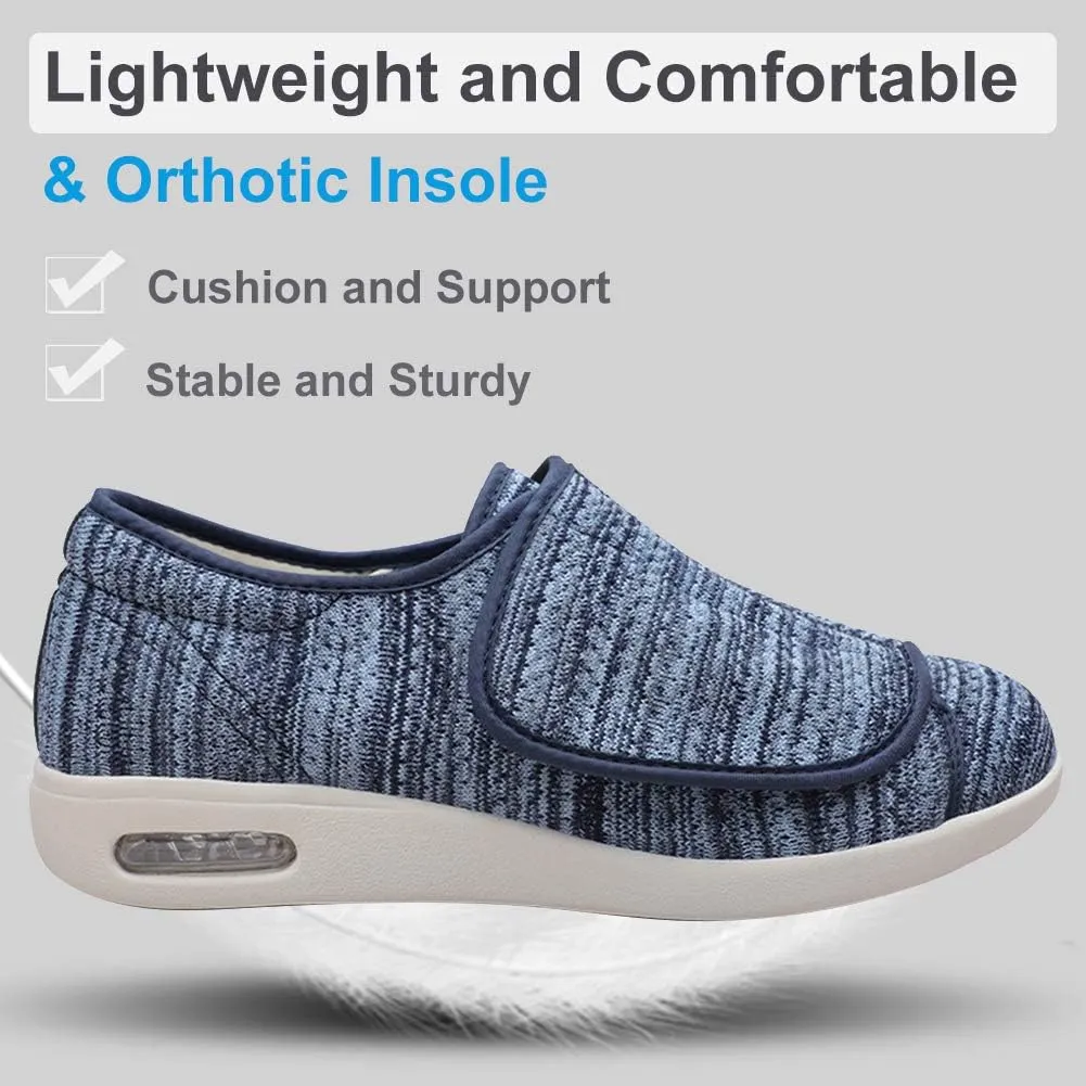 Women's Walking Shoes with Arch Support, Adjustable Closure Diabetic Shoes, Extra Wide Widths Orthopedic Walking Sneakers Diabetic Fasciitis Bunions for Foot Pain Relief