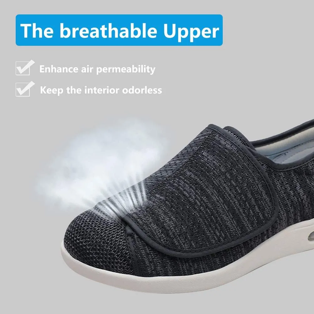 Women's Walking Shoes with Arch Support, Adjustable Closure Diabetic Shoes, Extra Wide Widths Orthopedic Walking Sneakers Diabetic Fasciitis Bunions for Foot Pain Relief