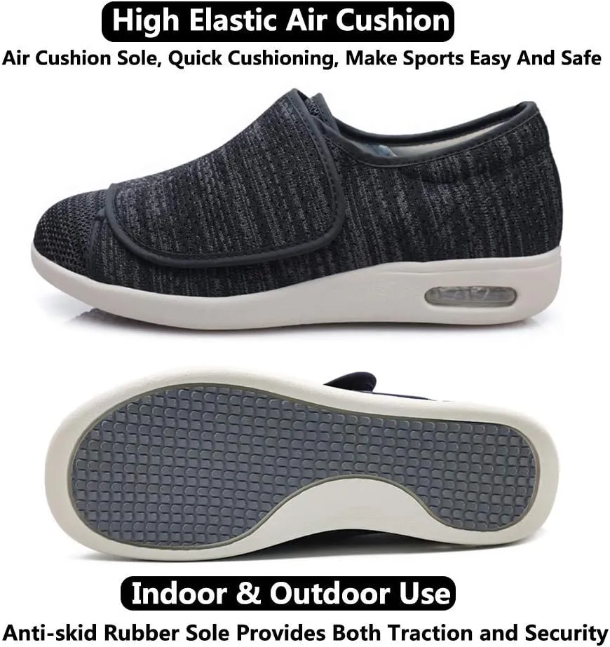 Women's Walking Shoes with Arch Support, Adjustable Closure Diabetic Shoes, Extra Wide Widths Orthopedic Walking Sneakers Diabetic Fasciitis Bunions for Foot Pain Relief