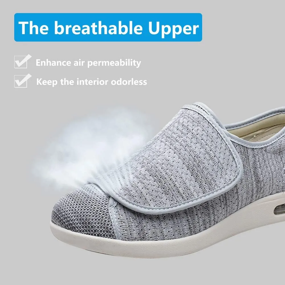 Women's Walking Shoes with Arch Support, Adjustable Closure Diabetic Shoes, Extra Wide Widths Orthopedic Walking Sneakers Diabetic Fasciitis Bunions for Foot Pain Relief