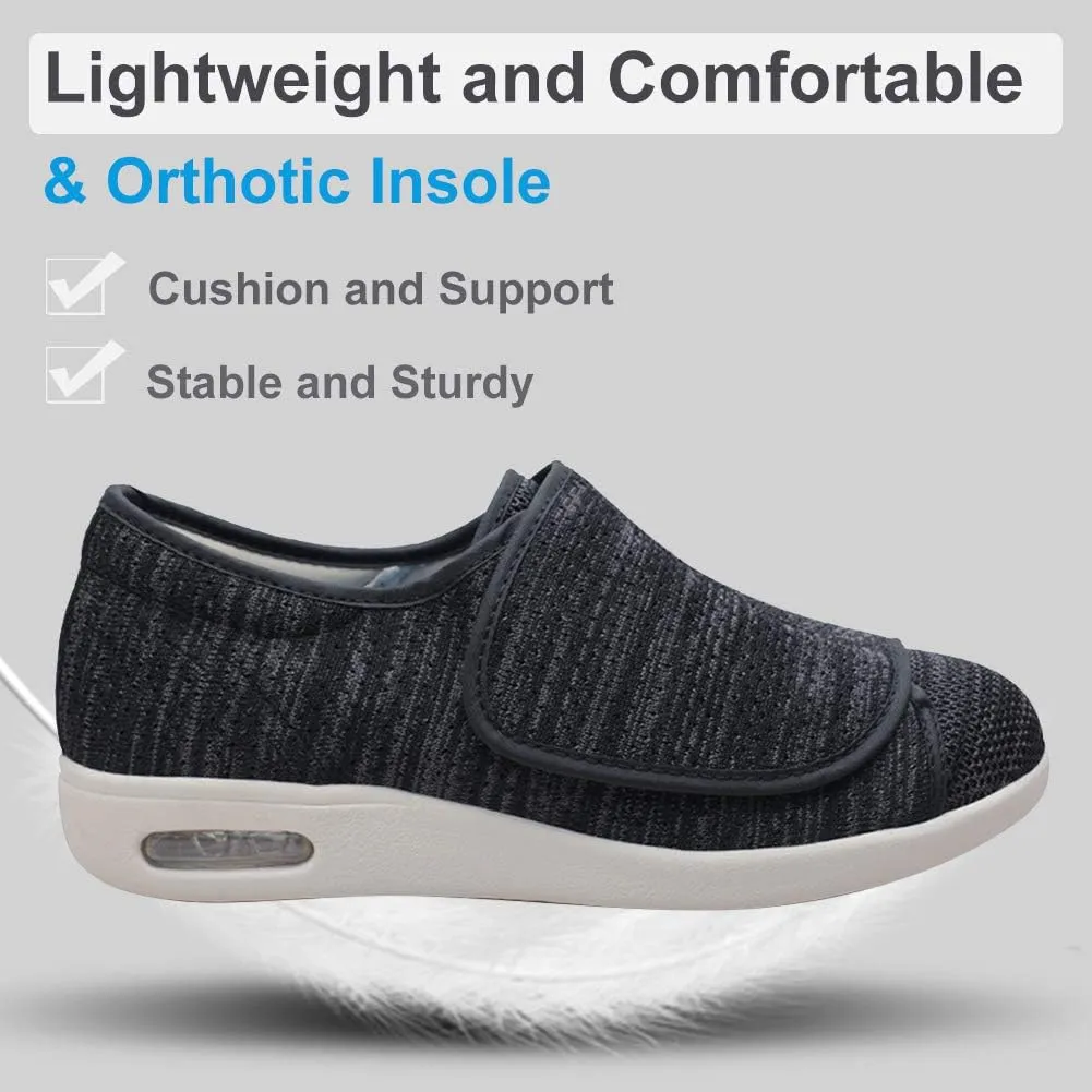 Women's Walking Shoes with Arch Support, Adjustable Closure Diabetic Shoes, Extra Wide Widths Orthopedic Walking Sneakers Diabetic Fasciitis Bunions for Foot Pain Relief