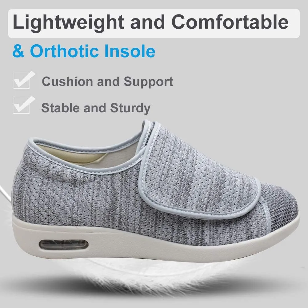 Women's Walking Shoes with Arch Support, Adjustable Closure Diabetic Shoes, Extra Wide Widths Orthopedic Walking Sneakers Diabetic Fasciitis Bunions for Foot Pain Relief