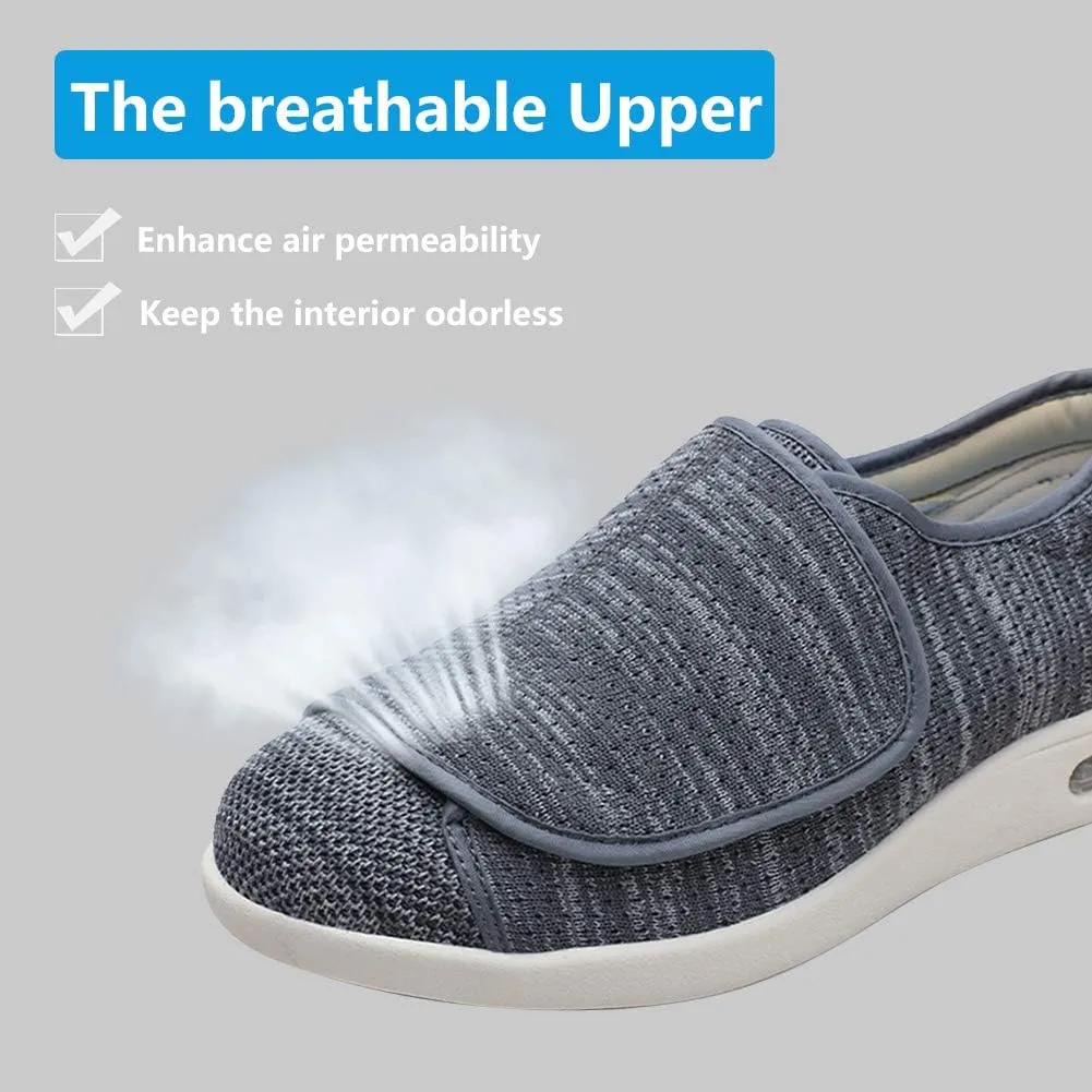 Women's Walking Shoes with Arch Support, Adjustable Closure Diabetic Shoes, Extra Wide Widths Orthopedic Walking Sneakers Diabetic Fasciitis Bunions for Foot Pain Relief