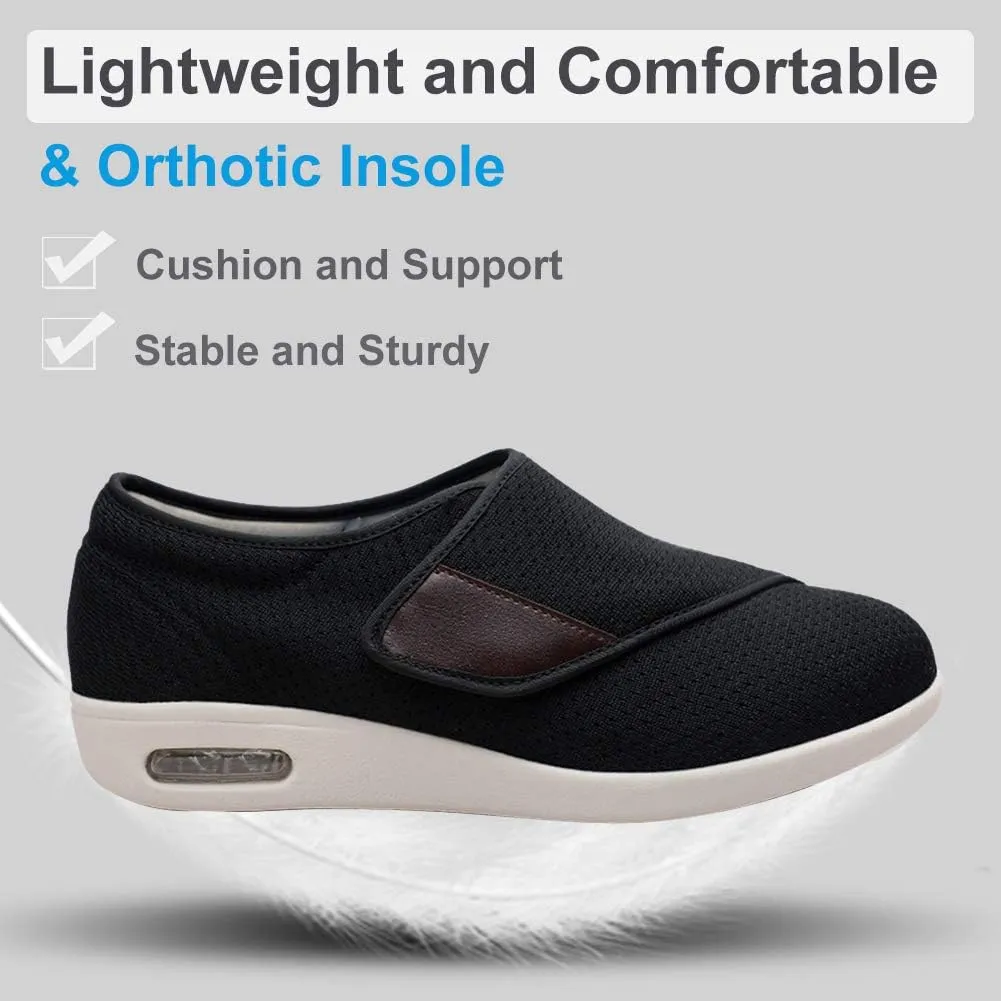 Women's Walking Shoes with Arch Support, Diabetic Shoes Adjustable Closure, Extra Wide Widths Orthopedic Walking Sneakers Diabetic Bunions for Extra Cushioning and Pain Relief
