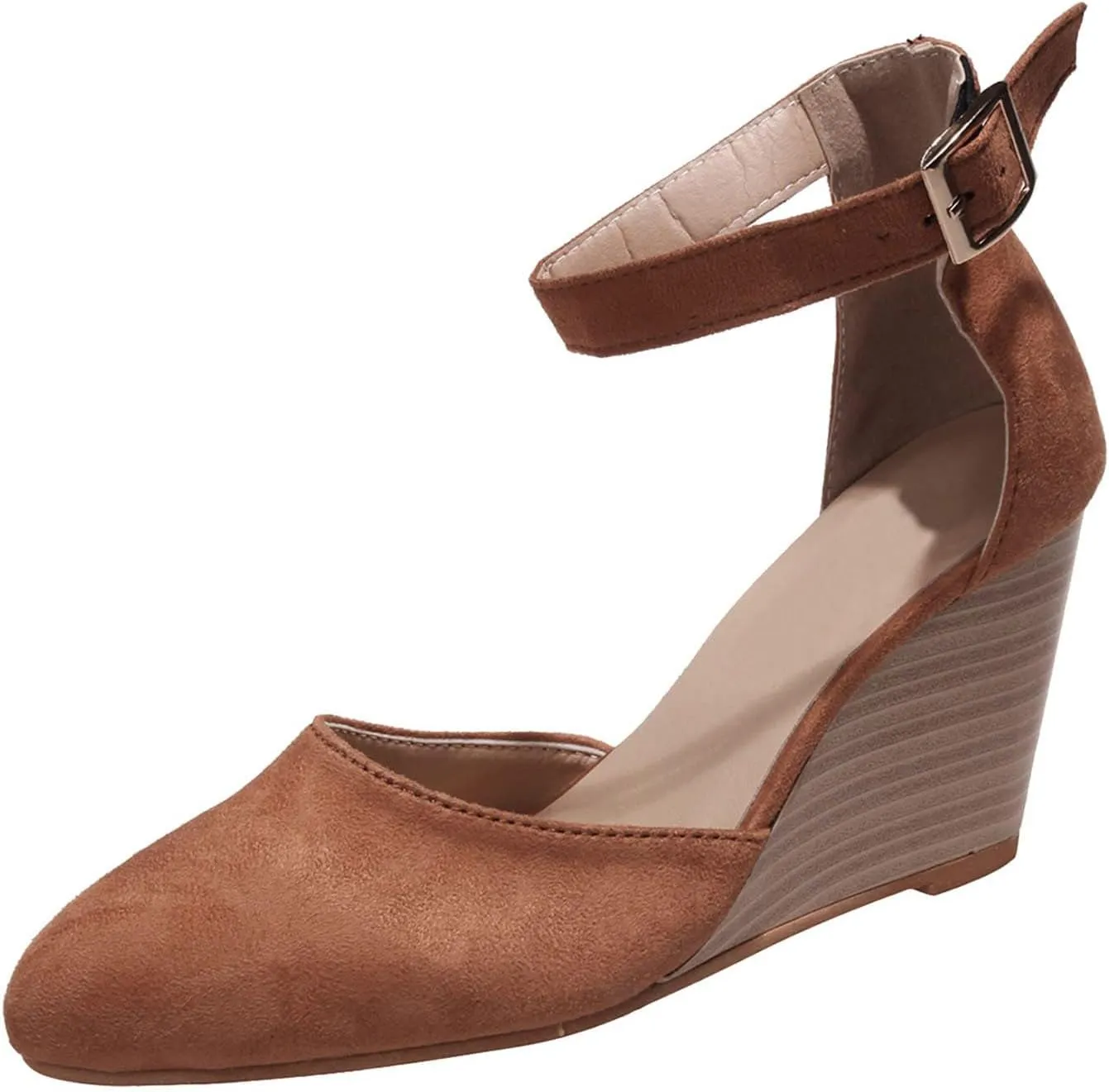 Womens Wedge Shoes Closed Toe Ankle Strap Espadrilles Dressy Casual High Heels Comfortable Platform Sandals