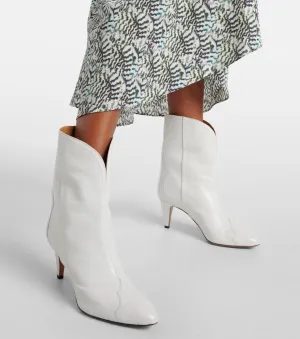 Women's Western Cowgirl Cowboy Ankle Boots Pointed Toe kitten heels Boots Pull On Mid Calf Leather Booties Tapered Heel Short Low Heel Booties 3 Inches