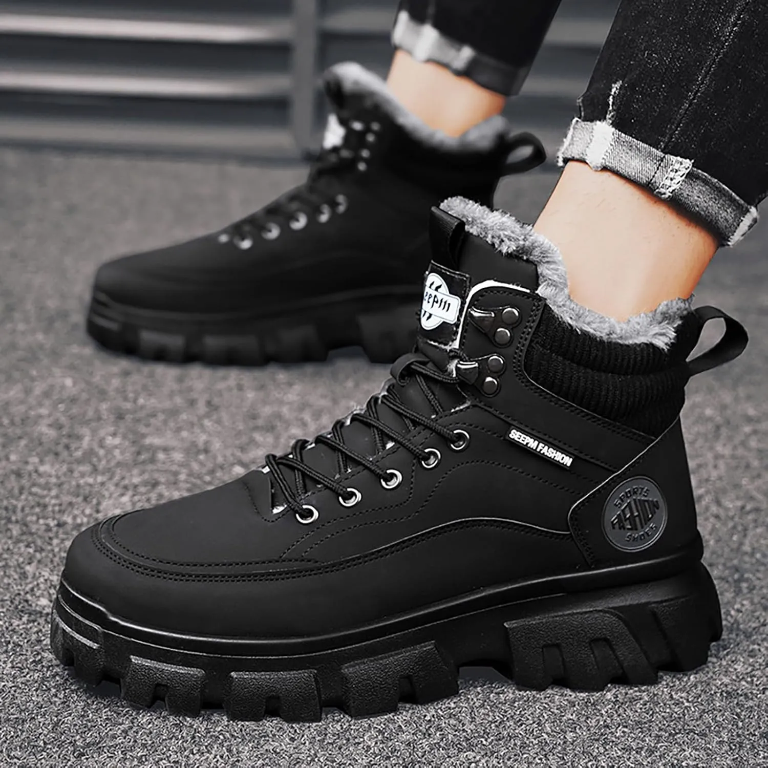 Work Boots for Men Soft Toe Hiking Sneakers Warm Booties Womens Safety Shoes Non Slip Waterproof Outdoor Shoes Lightweight Anti Slip Hike Grounded Footwear