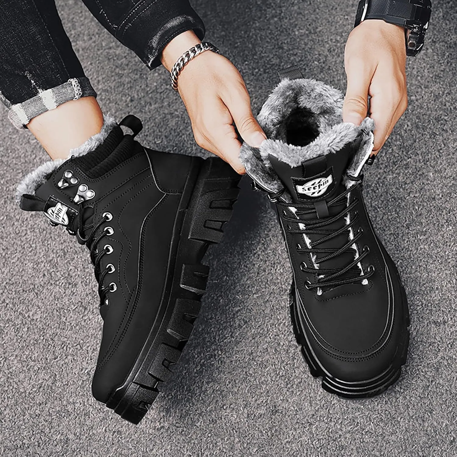 Work Boots for Men Soft Toe Hiking Sneakers Warm Booties Womens Safety Shoes Non Slip Waterproof Outdoor Shoes Lightweight Anti Slip Hike Grounded Footwear